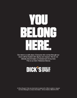 Zero Tolerance Policy Poster Design | Dick's Sporting Goods